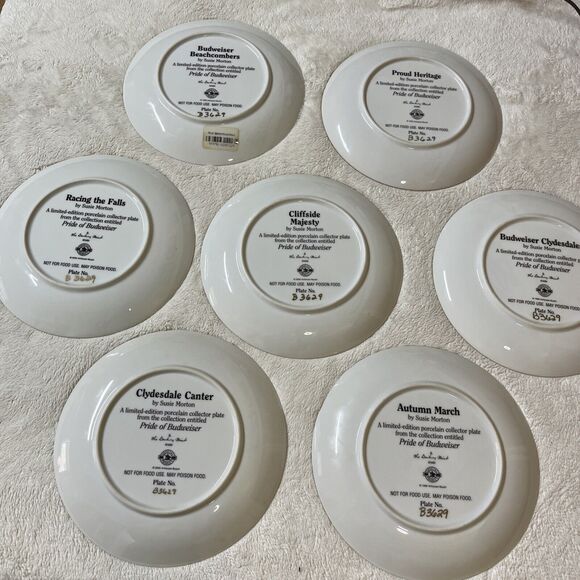 Lot of 7 Budweiser Clydesdales Collector Plates 1998 1999 2000 Winter Beach Farm - Picture 9 of 12